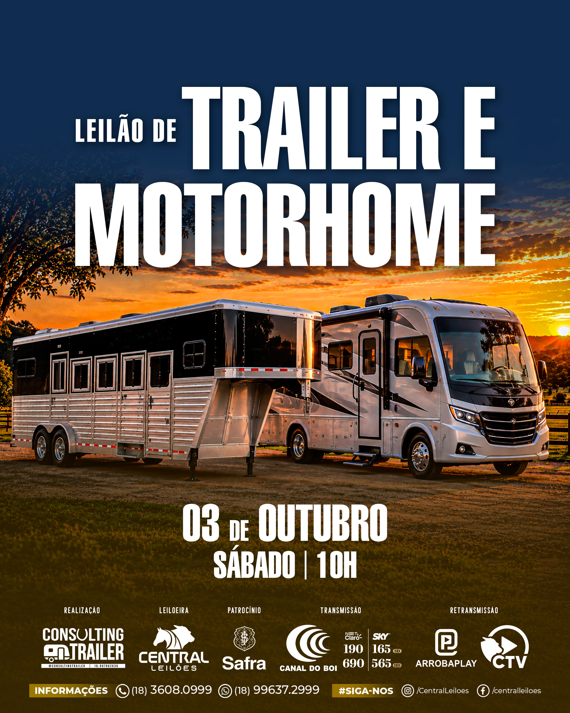LEILÃO DE TRAILER E MOTORHOME